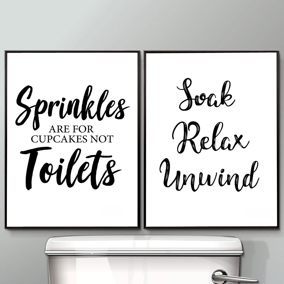 Home Bathroom Rules - 벽 아트 캔버스 회화 재미 있은