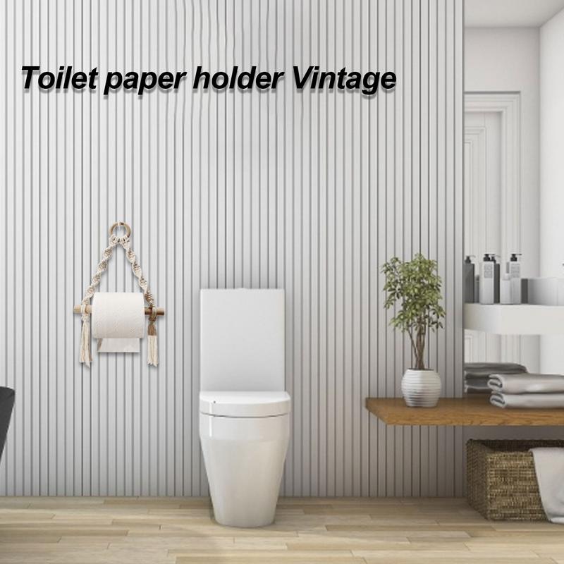 손으로 짠 나무 화장지 홀더 보헤미안 벽 교수형 방 장 - Home Bathroom Towel Dispenser 리뷰 및 가격