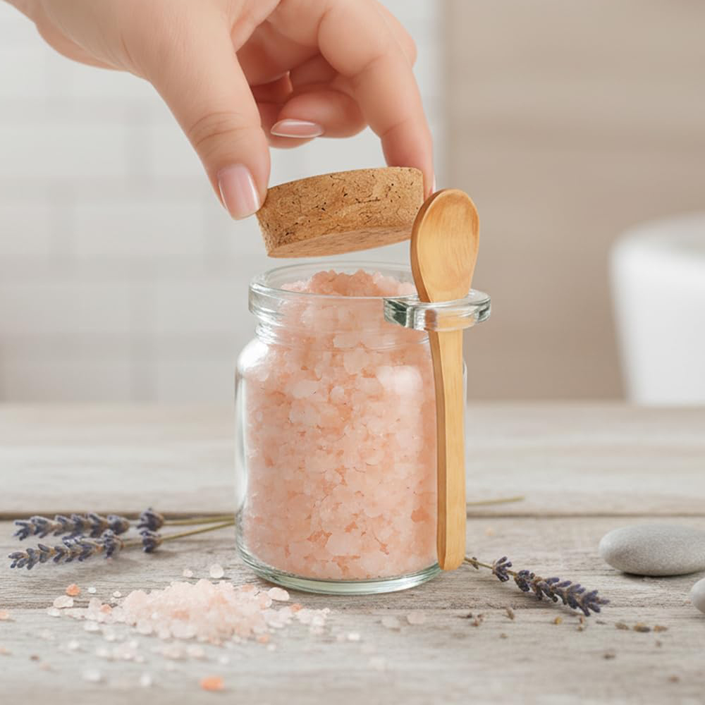 설탕 스크럽 용기, 목욕 소금 용기, 대나무 스푼이 포 - Bath Salts Jar 리뷰 및 가격
